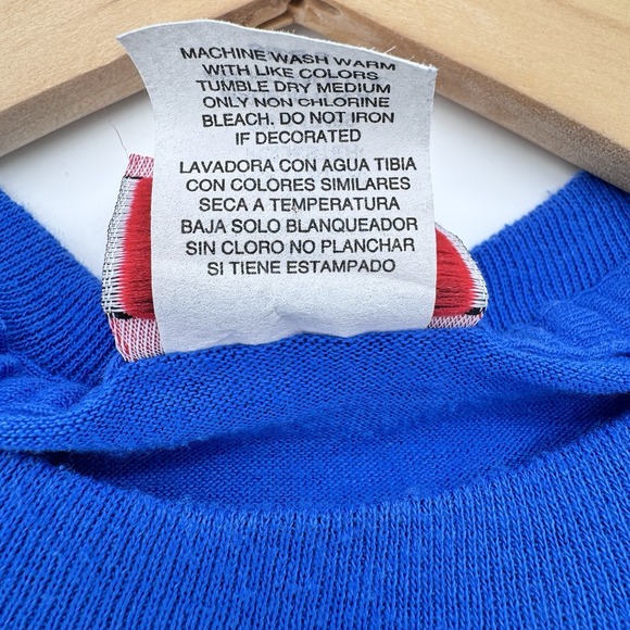 VTG 90s Youth Farmyard Friends Country Bunnies USA Blue T Shirt - Picture 6 of 8